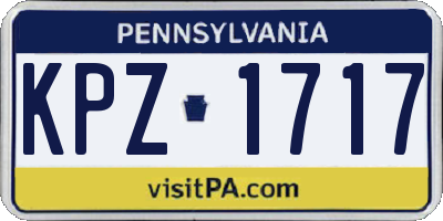 PA license plate KPZ1717