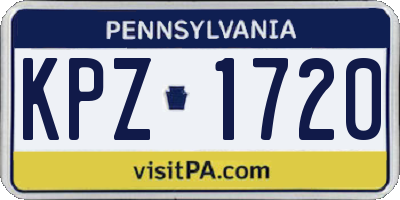 PA license plate KPZ1720