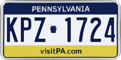 PA license plate KPZ1724