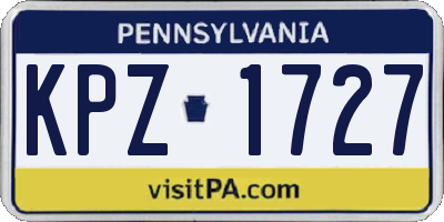 PA license plate KPZ1727