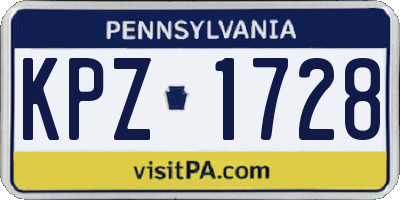 PA license plate KPZ1728
