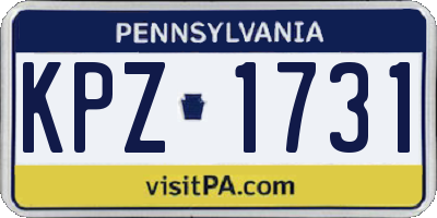 PA license plate KPZ1731