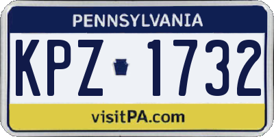 PA license plate KPZ1732