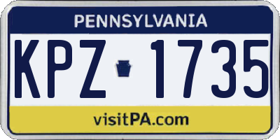 PA license plate KPZ1735