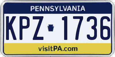 PA license plate KPZ1736