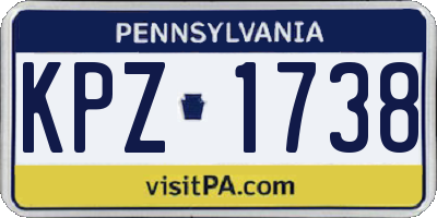 PA license plate KPZ1738