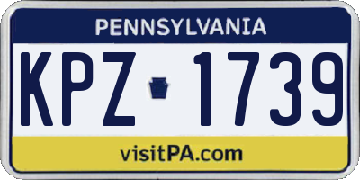 PA license plate KPZ1739