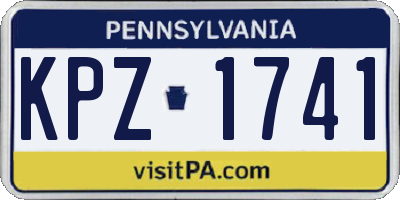 PA license plate KPZ1741