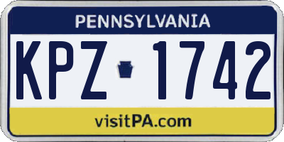 PA license plate KPZ1742