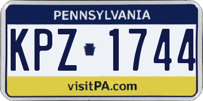 PA license plate KPZ1744