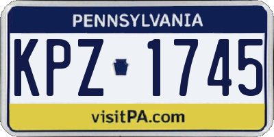 PA license plate KPZ1745