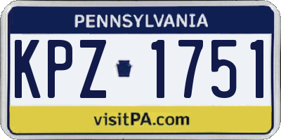 PA license plate KPZ1751