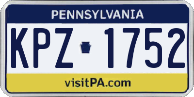 PA license plate KPZ1752