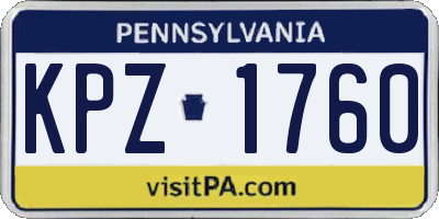 PA license plate KPZ1760