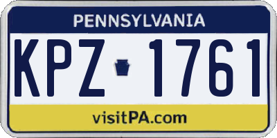 PA license plate KPZ1761