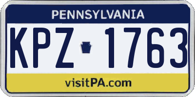 PA license plate KPZ1763
