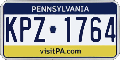 PA license plate KPZ1764