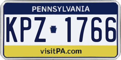 PA license plate KPZ1766