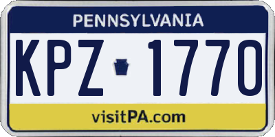 PA license plate KPZ1770