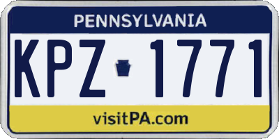 PA license plate KPZ1771