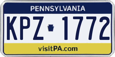 PA license plate KPZ1772