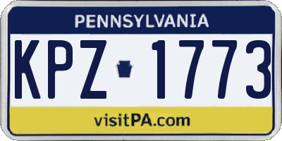 PA license plate KPZ1773