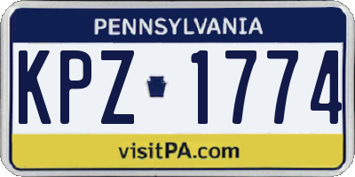 PA license plate KPZ1774