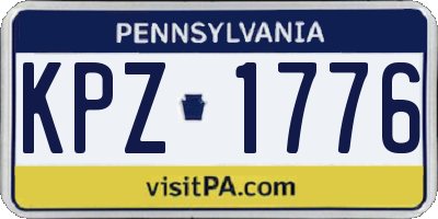 PA license plate KPZ1776