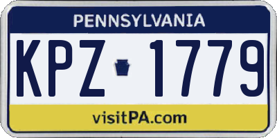 PA license plate KPZ1779
