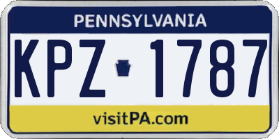 PA license plate KPZ1787