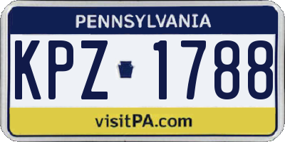PA license plate KPZ1788