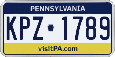 PA license plate KPZ1789