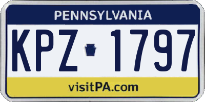 PA license plate KPZ1797