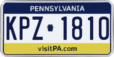 PA license plate KPZ1810
