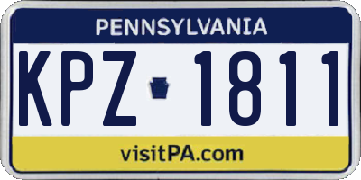 PA license plate KPZ1811