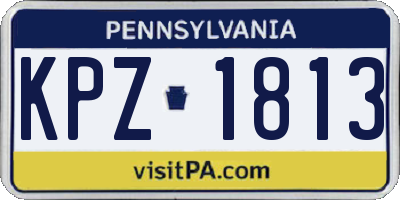PA license plate KPZ1813