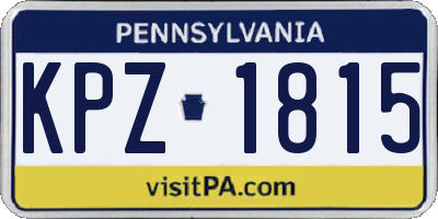 PA license plate KPZ1815