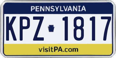 PA license plate KPZ1817