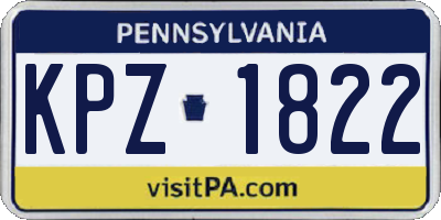 PA license plate KPZ1822