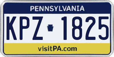 PA license plate KPZ1825