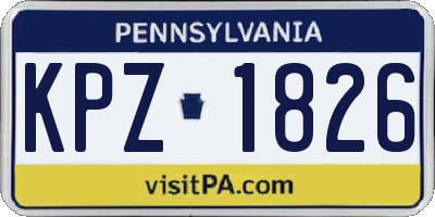 PA license plate KPZ1826