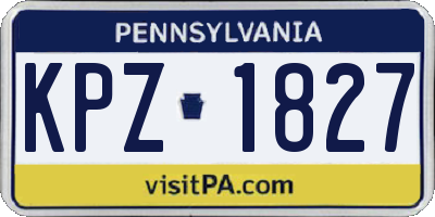 PA license plate KPZ1827
