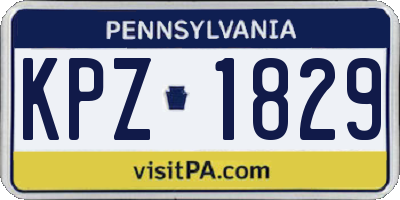PA license plate KPZ1829