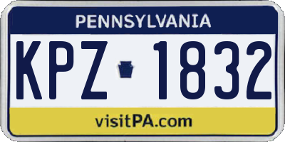 PA license plate KPZ1832