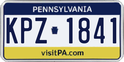 PA license plate KPZ1841
