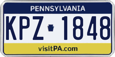 PA license plate KPZ1848