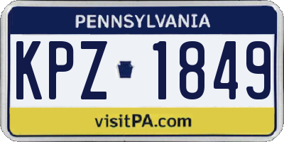 PA license plate KPZ1849