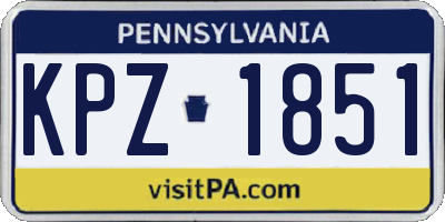 PA license plate KPZ1851