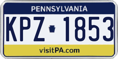 PA license plate KPZ1853