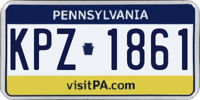 PA license plate KPZ1861